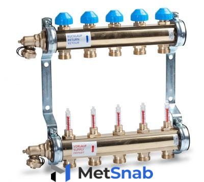 Watts Коллекторный блок со встр. расх. 1"х6 вых. HKV/T-6