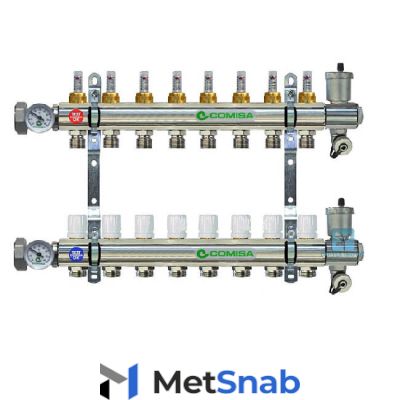Коллекторная группа COMISA 1 с расходомерами, 8 отводов