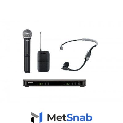 SHURE BLX1288E/SM35 M17 662-686 MHz двухканальная радиосистема с головным микрофоном SM35 и ручным передатчиком SM58