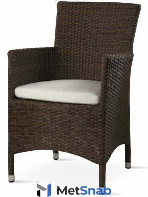 Кресло пластиковое плетеное с подушкой, арт.150/GS909/brown