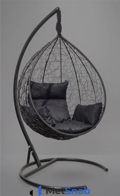 Подвесное кресло-кокон SEVILLA черное, черная подушка (Laura Outdoor)