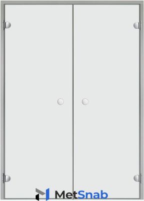 Дверь для турецкой парной Harvia 15х21 (двойная, прозрачная, коробка алюминий)
