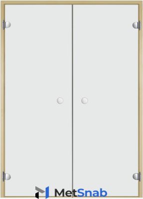 Дверь для сауны Harvia 17х21 (двойная, прозрачная, коробка ольха/осина)