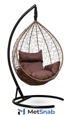 Подвесное кресло-кокон SEVILLA горячий шоколад, коричневая подушка (Laura Outdoor)
