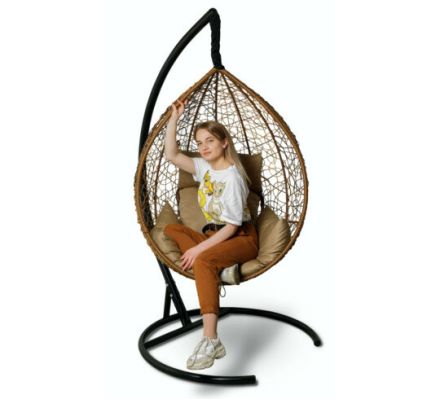 Подвесное кресло-кокон SEVILLA горячий шоколад + каркас, ЦН