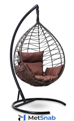 Подвесное кресло-кокон ALICANTE горячий шоколад, коричневая подушка (Laura Outdoor)