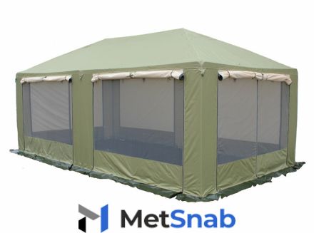 Митек шатер пикник 3х6 м со стенками (2 места) (зеленый)